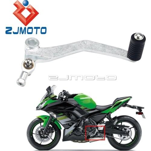 For KAWASAKI NINJA 650 Z650 Motorcycle Silver Left Foot Peg Shifter Lever Gear Pedal 6mm Steel Plate 2017 2018 2019 2020