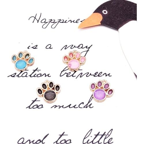 10pcs/lot Lovely Feet Enamel Charms DIY Alloy Pendant Drop Oil Bear Feet Charm Earring Braceles Hair Jewelry Accessories YZ148