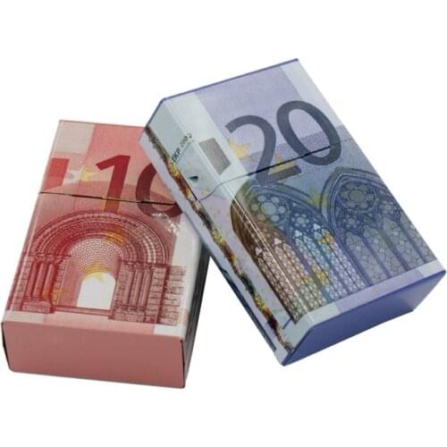 Personality EUR Printing Cigarette Case Tobacco Storage Case Holder 20 Pcs Cigarettes Box Storage Container