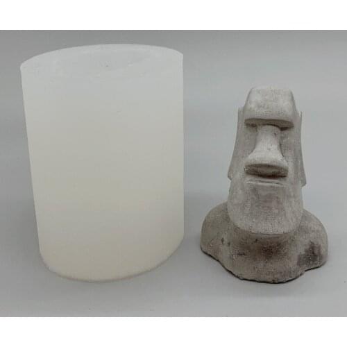 Candle Silicone Mold Easter Island Moai Statue Diy Concrete Moai Element Decoration Aromatherapy Plaster Mold