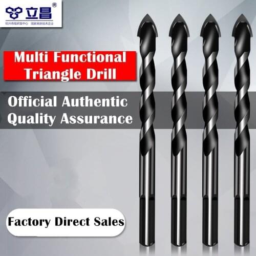 LICHANG Triangle Drill Bit Metal Set Multifunctional Woodworking Tools Parts Building Wall Chaser for Tiles Ceramic Concrete Diy