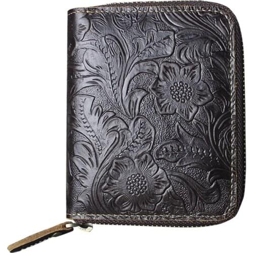 Multi-function Thin Card Holder Wallet Genuine Leather Credit Card Case Cover Portable Money Bag With Zipper Closure Coin Purse