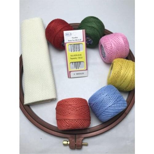 Etamin Processing Set Embroidery Kit + pulley + rope + needle + fabric