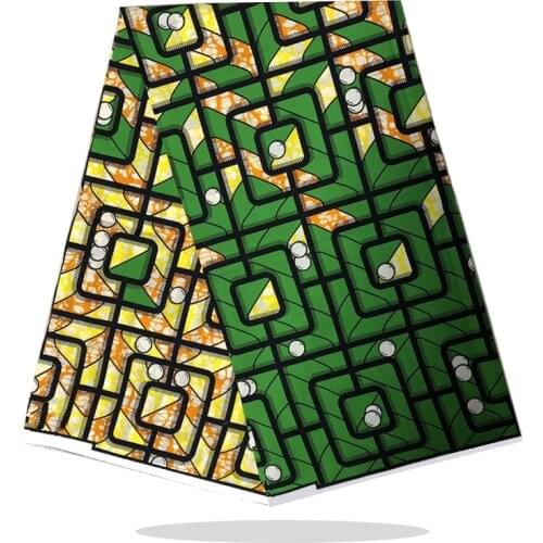 Real High Quality African Wax Printed Cotton Fabric Veritable Soft Ankara Wax Dye Prints Fabric 6 Yards For Sewing SP19-86