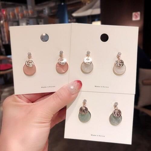 2020 New Womens Earrings Delicate Elegant Geometry Round Earrings for Women Bijoux Korean boucle Girl Gifts Jewelry Wholesale