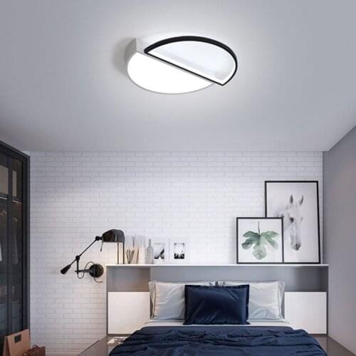 Simple Black White Round Ceiling Lamp for Bedroom Living Dining Room Corridor Kitchen Restaurant Interior Decor Light Fixture