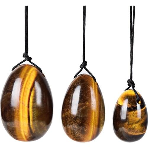 DropShip Natural Tiger Eye Jade Yoni Egg Women Kegel Exerciser Jade Egg Vaginal Muscles Tightening Ben Wa Ball Eggs Wholesale