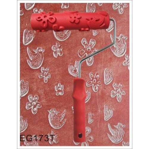 7" Rubber Roller Embossed Texture Pattern Paint Roller Home Decoration Paint Brush Background Wall Tool 7 Inch