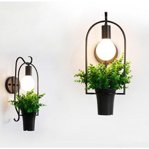 Modern Flowers and Plants Wall Lamp Wrought Iron Wall Sconce for Living Room Restaurant Cafe Bedside Lighting Aisle Stairs Lamps