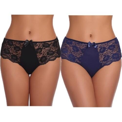Sexy Floral Lace Women Panties Fashion Solid Underpants Mid-waist Tempting Pretty Briefs Breathable Elastic Waist Underwear