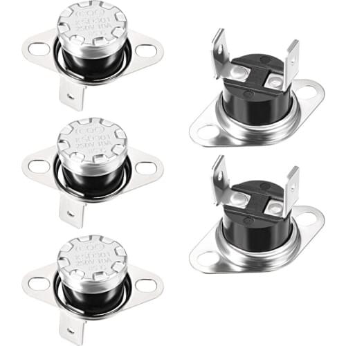 Uxcell KSD301 5Pcs Thermostat Temperature Control Switches 80/85 Celsius Degree 6.3mm Pin Right Switch Normally Closed N.C 10A