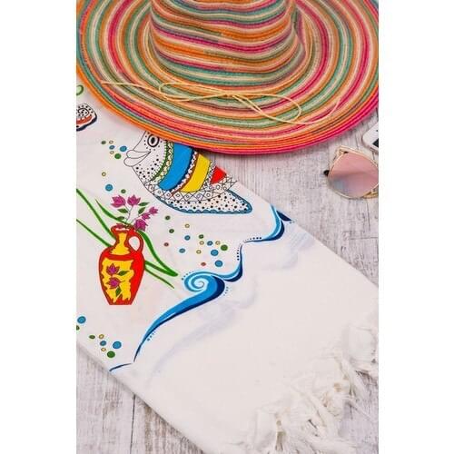 Varol Bamboo Peştamal Beach Towel-Aquarium