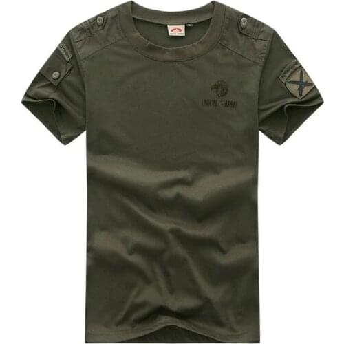 Military Style Mens Short Sleeve T-shirt Summer Army Green Combat Tactical Plus Size Tshirt Casual O Neck T Shirt Male Tee Tops