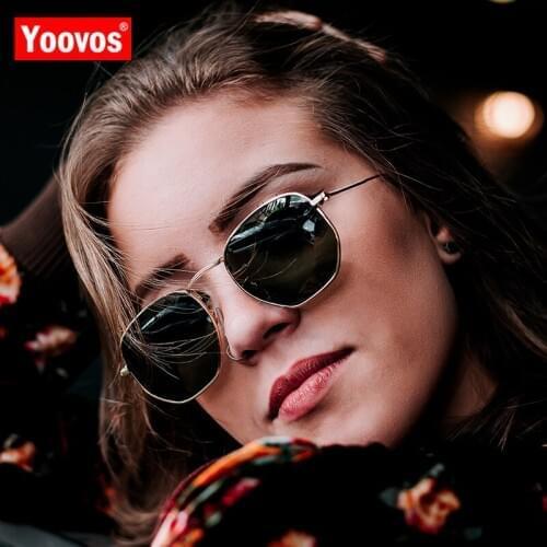 Yoovos 2021 Classic Alloy Luxury Sunglasses Women Vintage Glasses Lady Retro Metal Sun Glasses Mirror Lunette De Soleil UV400