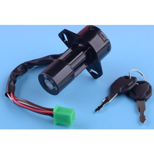 Security 6 Wires Ignition Switch Lock With 2 Keys Set Motorcycle Black Fit For Suzuki GS125