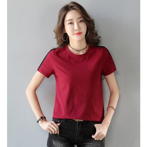 Gkfnmt 2021 Summer Women Tops and Tshirt Tees Feminine Womens Clothing Cotton Shirt O-neck Ladies Slim Plus Size 4XL Gray Green