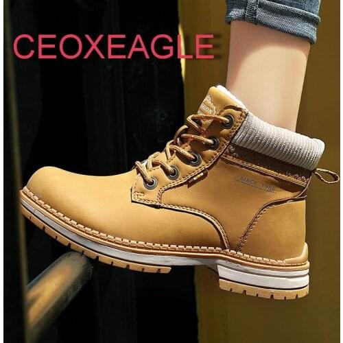 Women Boots 2021 Fashion Waterproof Snow Boots For Winter Hiking Shoes Women Casual Lightweight Ankle Warm Genuine Leather Shoes