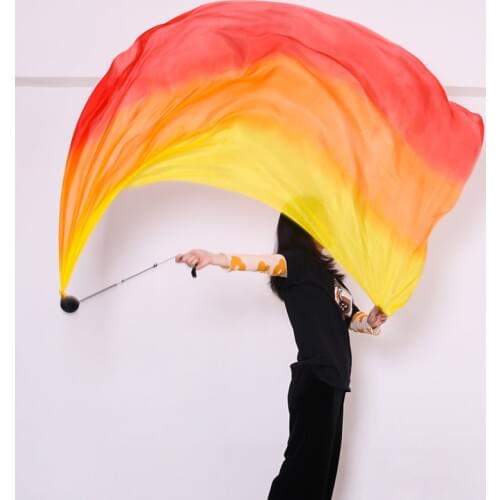 New Arrival 1pair Belly Dance 100% Silk Veil Poi for Women Sexy Stage Performance Props Silk Scarves Poi Bellydance Accessory