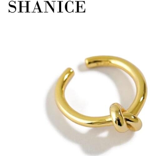 SHANICE INS 925 Sterling Silver 2020 New Trendy Knotted Simple Glossy Personality Open Ring Rings For Women Girls Party Jewelry