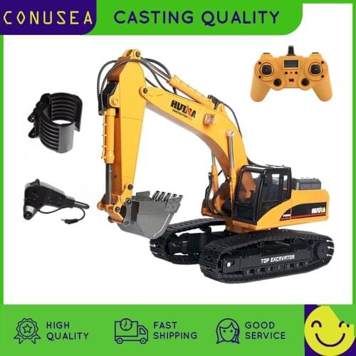 1:14 HUINA 580 Big RC Excavator Full Alloy Truck 23CH 2.4G Remote Control Car Digger CaterpillarEngineering vehicle Toy for Boys