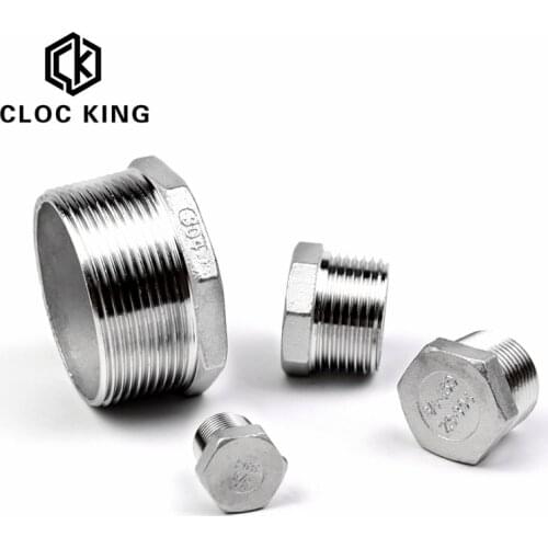 1/4" 3/8" 1/2" 3/4" 1" 1-1/4" 1-1/2" 2" BSP Male Thread SS304 Stainless Steel End Cap Plug Pipe Fitting Connector DN8/15/25/50