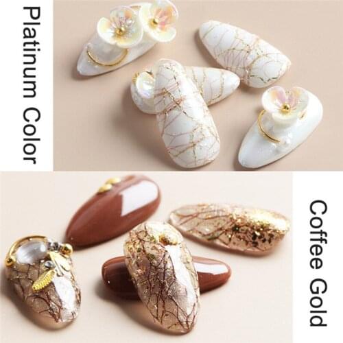 1Pc 3D Mesh DIY Nail Sticker Decal Delicate Gold Spider Net Line Slider On Nail Holo Tape Nail Art Decoration Manicure