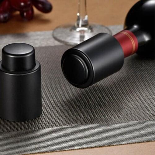 1PCS Stainless Steel Wine Bottle Stopper Vacuum Red Wine Cap Sealer Fresh Keeper Bar Tools Bottle Cover Kitchen Accessories