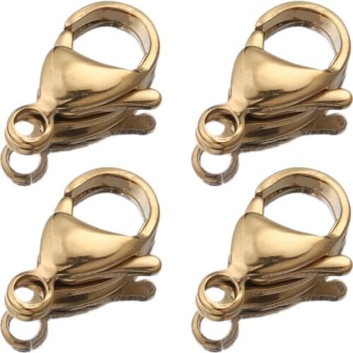 10pcs/lot 10mm Stainless Steel Lobster Clasp Hooks for DIY Necklace Bracelet Chain Jewelry Making Supplies Findings Wholesale