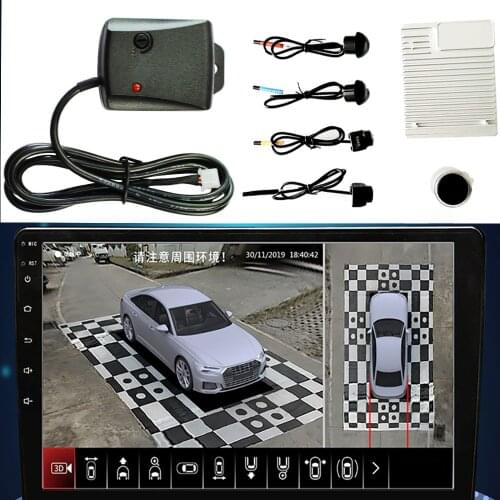 3D Panoramic Camera 360 Degree Car Bird Eye Surround 4 View Camera 1080P DVR System Bird Eye Panoramic with Guide Line