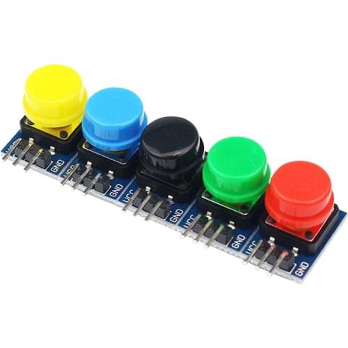 5pcs Key Module Button 3.5V 5V Module 20x13 MM Light Touch Switch Module + 5 Color Hat High Level for Raspberry Pi 3 B