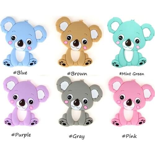 Baby Koala Silicone Teether Teething 5PCS Toy Infant Teether Beads DIY Chewabl Necklace Nursing Tool Pendant Food Grade Silicone