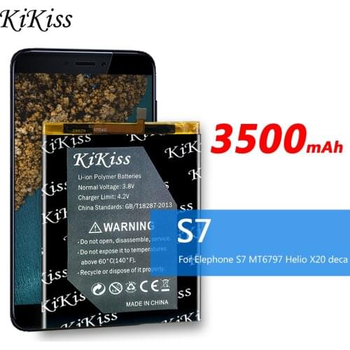 KiKiss 3500mAh S7 Battery For Elephone S7 MT6797 Helio X20 Deca Cell Phone Replacement Batteries + Gift Tools