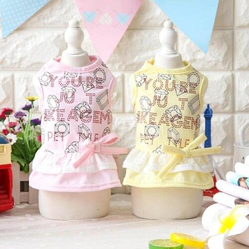 Diamond Dog Clothes Pet Dresses Shirts Vest Pet Hoodies Clothes for Dogs Products for Dogs Yorkie Chihuahua 2019 Summer