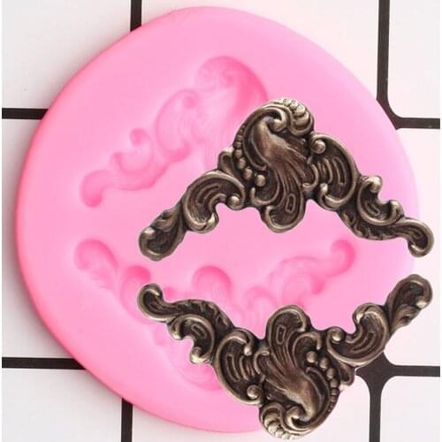 Baroque Relief Silicone Mold Cake Border Cupcake Topper Fondant Cake Decorating Tools Candy Polymer Clay Chocolate Gumpaste Mold
