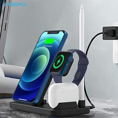 4 in 1 Wireless Charging Station For iPhone 12 Mini 11 Pro XR XS X 8 Plus Apple iWatch Airpods 10W Fast Qi Charger Stand Holder