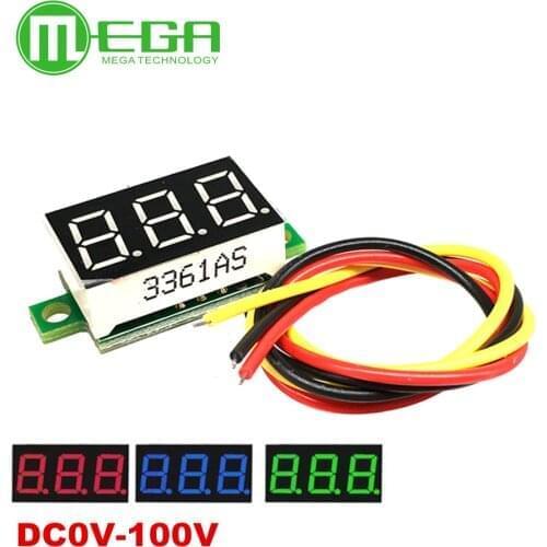 0.36 inch Red Bule Green three line precision dc digital voltmeter head LED digital voltmeter DC0V-100V