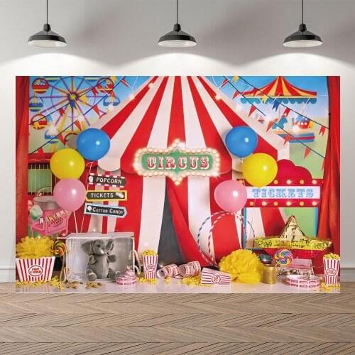 Circus Theme Birthday Party Photography Backdrop Amusement Park Children Portrait Newborn Baby Shower Background Photocall Decor