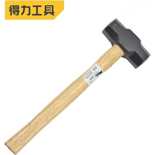 Deli Non-slip Heavy Duty Wooden Handle Sledge Hammer Forged Steel Octagon Hammer Square Head Hammer Masonry Hammer Hand Tool