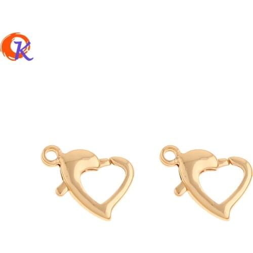 Cordial Design 40Pcs 9*13MM Jewelry Accessories/Hand Made/DIY Necklace Making/Genuine Gold Plating/Heart Shape/Hooks For Jewelry