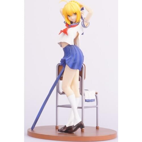 24cm Fate stay night/Fate Zero school uniform Arturia Pendragon action figure collectible model toys for boys