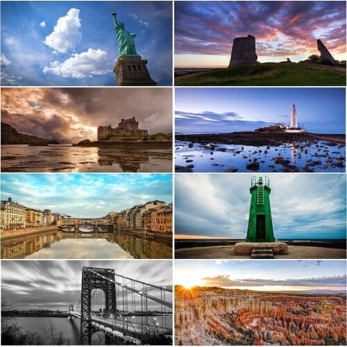 Landmark Bridge Lighthouse Photography Backdrop Props Background Photo Studio