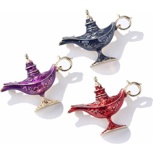 HOSENG Movie Cartoon Aladdin Magic Lamp Luxury Brooch Spring Party Wedding Women Gift Enamel Pin Jewelry HS_589