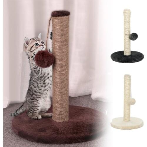 Pet Toy Sisal Cat Scratching Post for Cats Kitten Climbing Post Jumping Tower Toy with Ball Bite-resistant Protecting Furniture