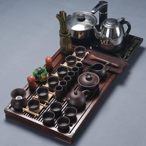 New style Chinese tea set Set of Tea set tea set Solid wood tea tray Anti-scalding Household drinking utensils WSHYUFEI