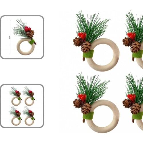 Round 4Pcs Beautiful Table Decor Napkin Ring Set Eye-catching Napkin Rings Safe for Banquet