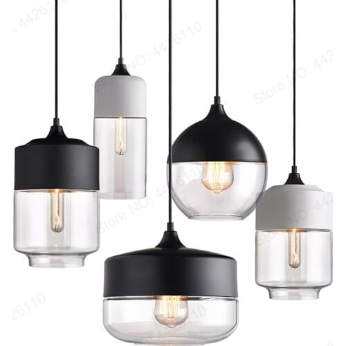 BLUBBLE Geometric Nordic Modern Pendant Lamp Glass Fixtures E27 E26 LED Pendant Lights for Kitchen Restaurant Bar Pendant Lamp