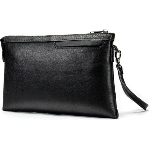Mens Casual Clutch Bag Luxury Brand High Quality Handbag Genuine Leather Long Large Wallets Hand Bags Male Business Coin Purse