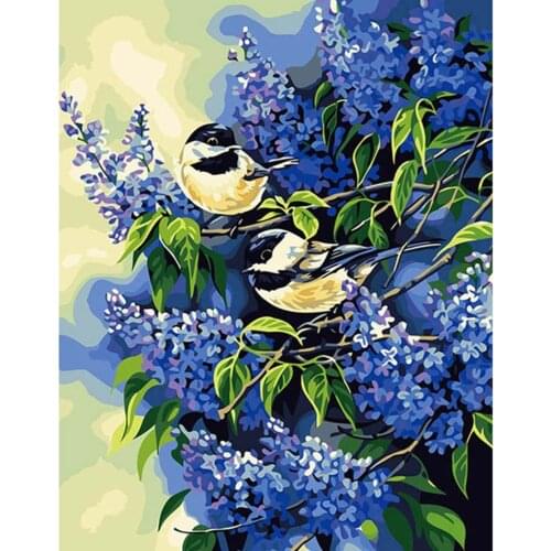 Two Birds In The Tree Animal DIY Digital Painting By Numbers Modern Wall Art Canvas Paint Holiday Gift Home Decor Big Size
