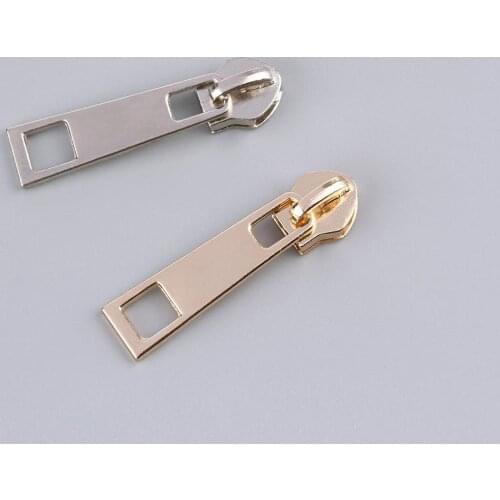 No. 5 laser zipper head Gold No. 5 metal Zipper Sliders Clothing duvet bag zipper head Garment accessories 10pcs RT026