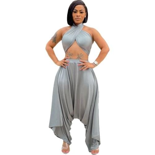 Wholesale Clothes Womens Clothing Sets Tube Top Long Flare Pants Solid Color Backless Fashion Women Sets Casual Summer Wear